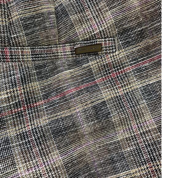 WHBM the Slim Plaid Check Slim Ankle Trousers Black w/ Madder Red - 0 - Picture 6 of 13